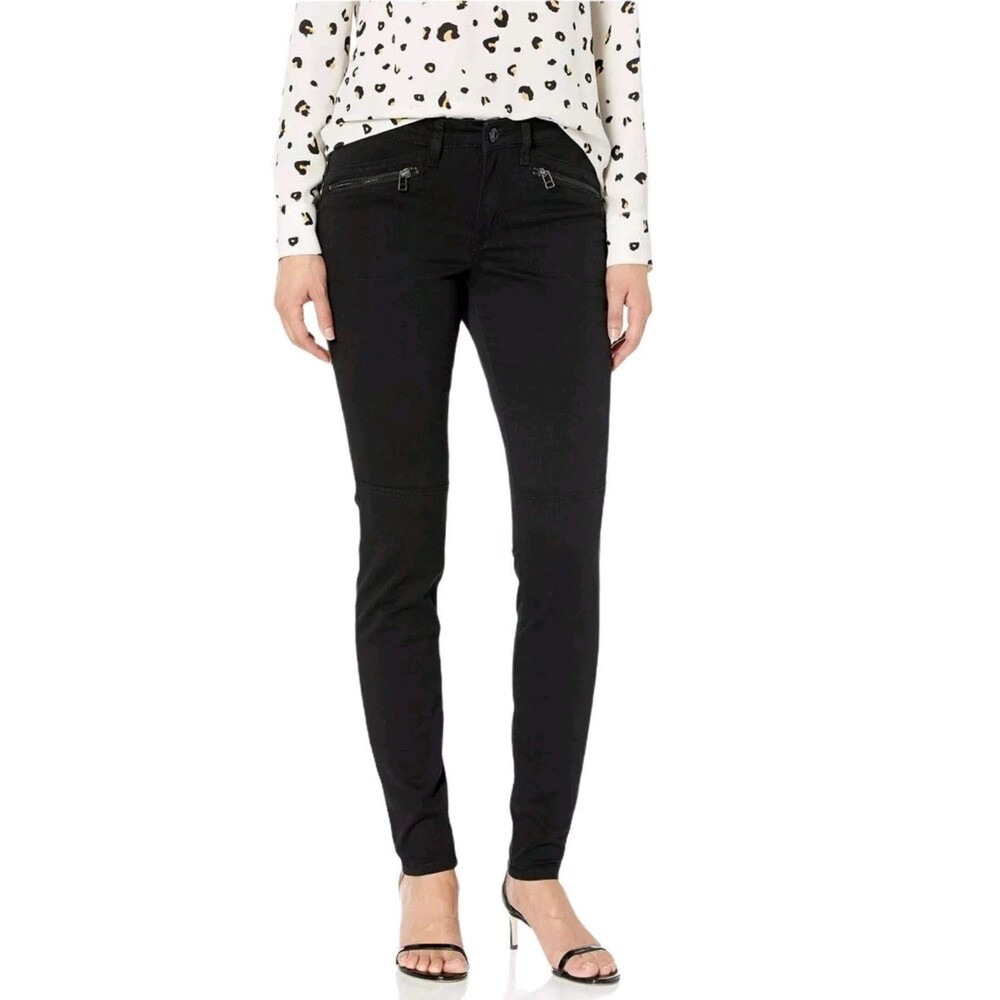 William Rast Black Junior 27 Zip Pocket Ankle Jane Skinny Jeans Biker Cyber Punk